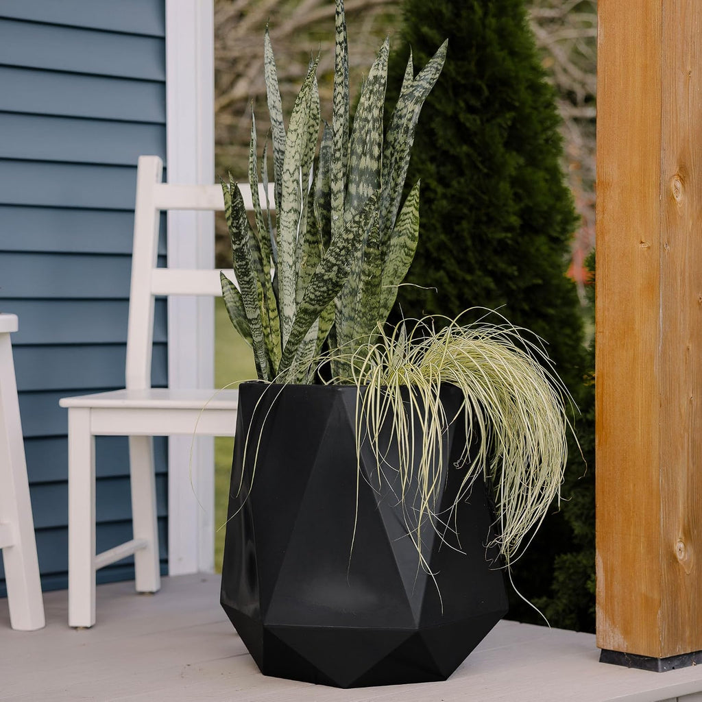 Large Planters for Outdoor Plants - Set of 3, 15.5/18/20 Inches Outdoor Planters for Porch - Tall Planter for Outdoor