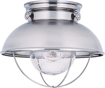 Sebring Transitional One - Light Outdoor Ceiling Flush Mount Outside Fixture, Brushed Stainless Finish, 1-Light