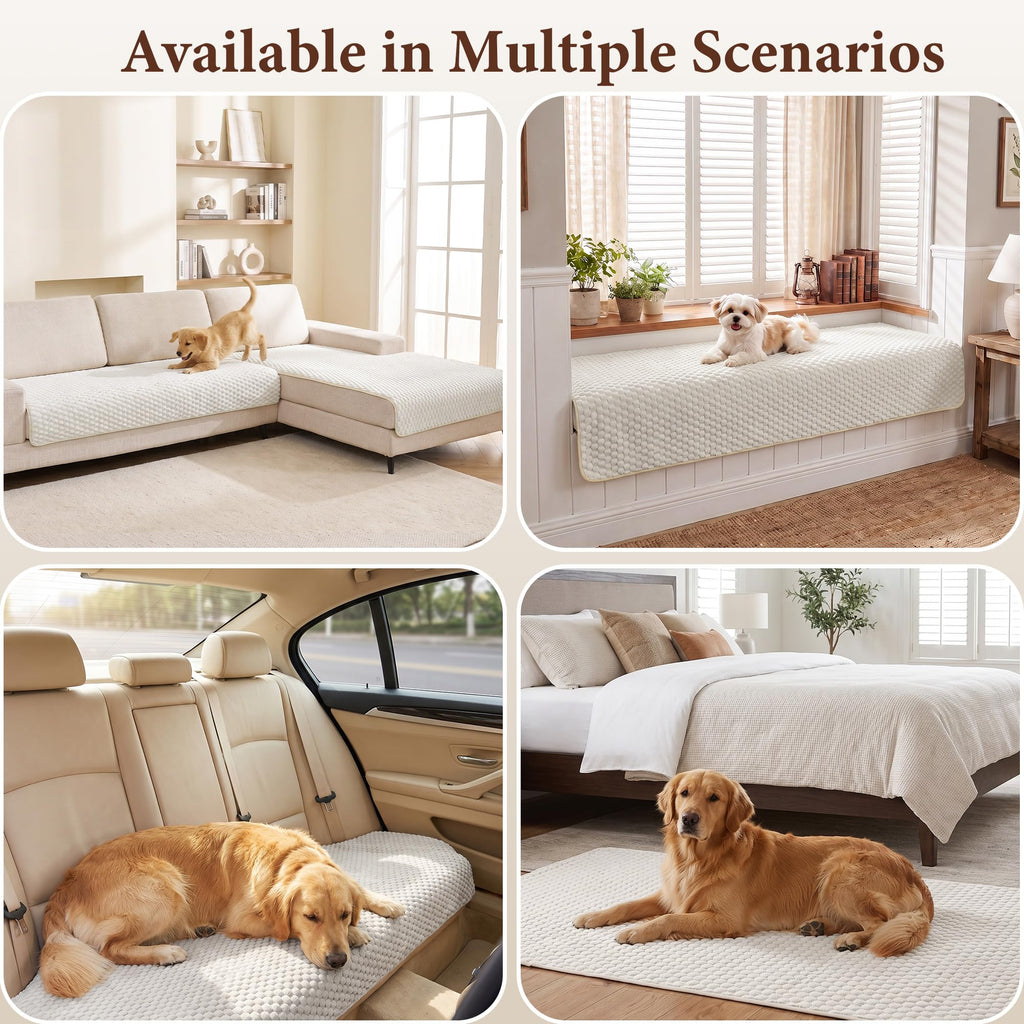 Sectional Couch Covers for Dogs Washable Sofa Cover, XXL Cream