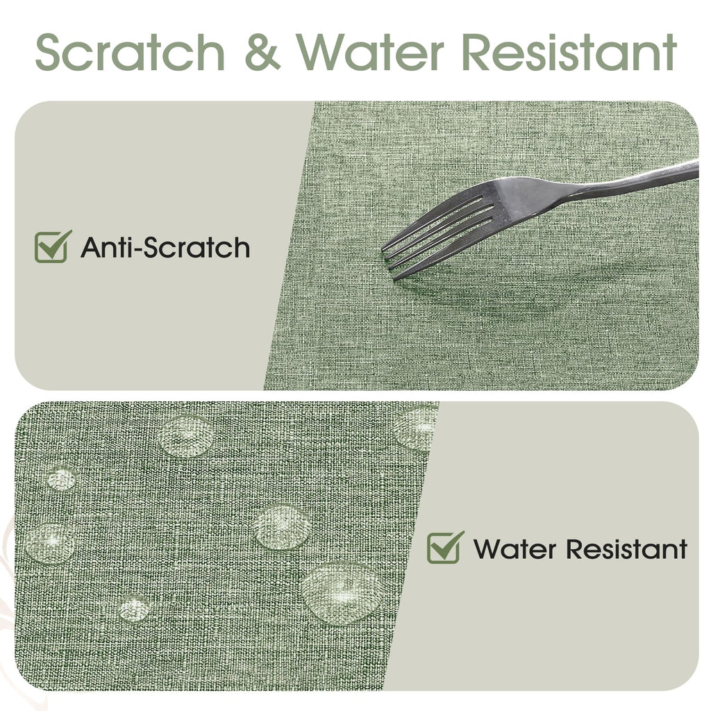 Rectangle Tablecloth Linen Textured Waterproof & Stain Resistant Table Cloth Wrinkle Free Decorative Fabric Farmhouse
