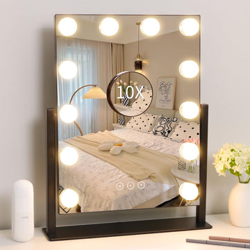 Vanity Mirror with Lights,Lighted Vanity Mirror with 12 Dimmable Bulbs for Dressing Room & Bedroom,3 Color