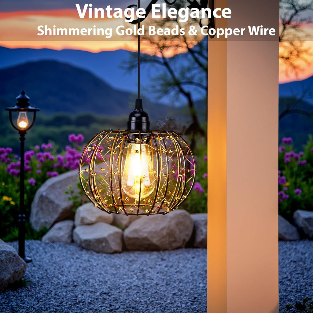 Battery Operated Hanging Outdoor Chandelier, Battery Operate - Image 3