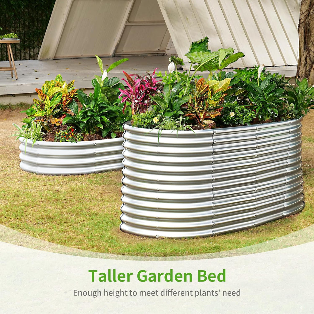 6x3x3ft Oval Galvanized Raised Garden Beds, Large-Capacity Metal Planter Box Outdoor, Durable Deep Raised Garden Bed