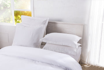 Quilted Pillow Shams Diamond Pattern Matelasse Tailored (2 Pack), Standard, White