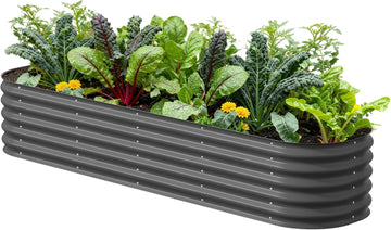 Raised Garden Bed Kits, 17" Tall 9 in 1 8ft X 2ft Metal Raised Planter Bed for Vegetables Flowers Ground Planter