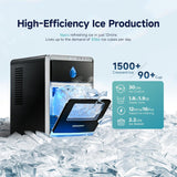 LunaArc Crescent Ice Maker Countertop, 16Pcs Ready in 12Mins, 1600Pcs/Day, Auto Deep Cleaning, Timer, Adjustable Ice