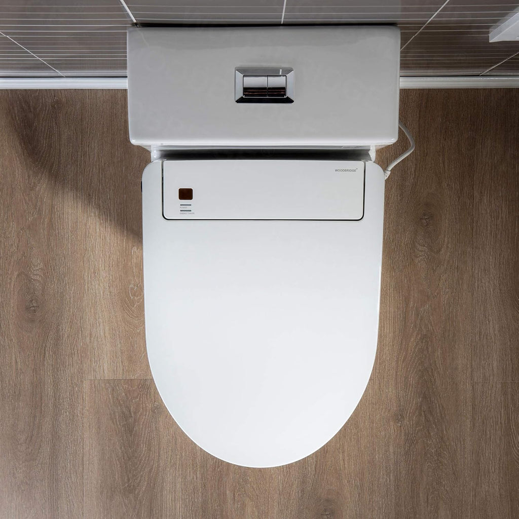 One Piece 1.1GPF/1.6 GPF Dual Flush Elongated Toilet with Advance Smart Toilet in White