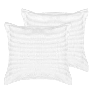 Cloud Waffle Bright White Euro Shams - Waffle Weave - Bright White - Euro Sham Set of 2 (26x26in.), No Insert- Cotton