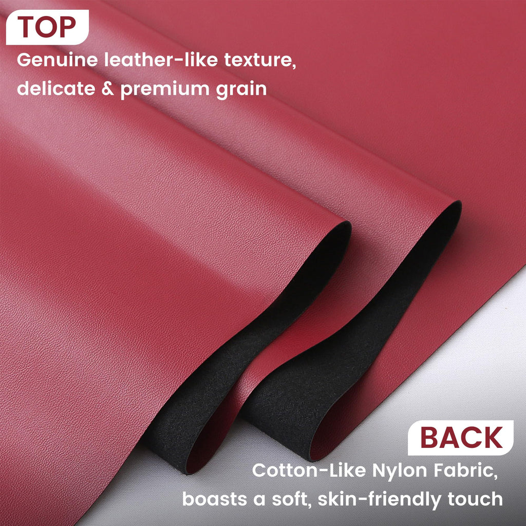 Smooth PU Faux Leather Fabric Sheets, 2 Yards 54" x 72", 0.8mm Thick