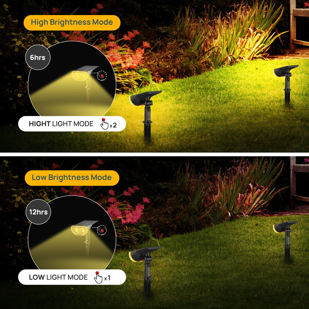 Solar Spotlights Outdoor Waterproof Dusk to Dawn Warm White 10 Pack