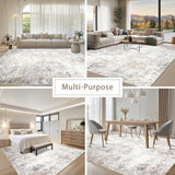 Washable Rugs 8x10 Area Rugs for Living Room,Modern Abstract Rugs for Bedroom,Large Carpets,Ultra Soft Faux Wool Retro