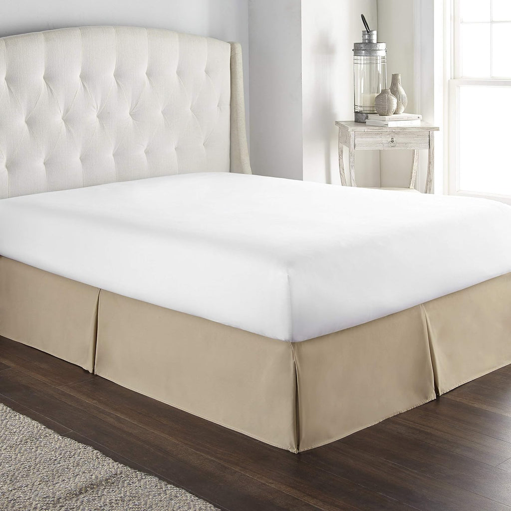 800 Thread Count 100% Natural Cotton Premium Quality Luxurious Box Pleated Bed Skirt Easy Fit with 18 Inch Drop