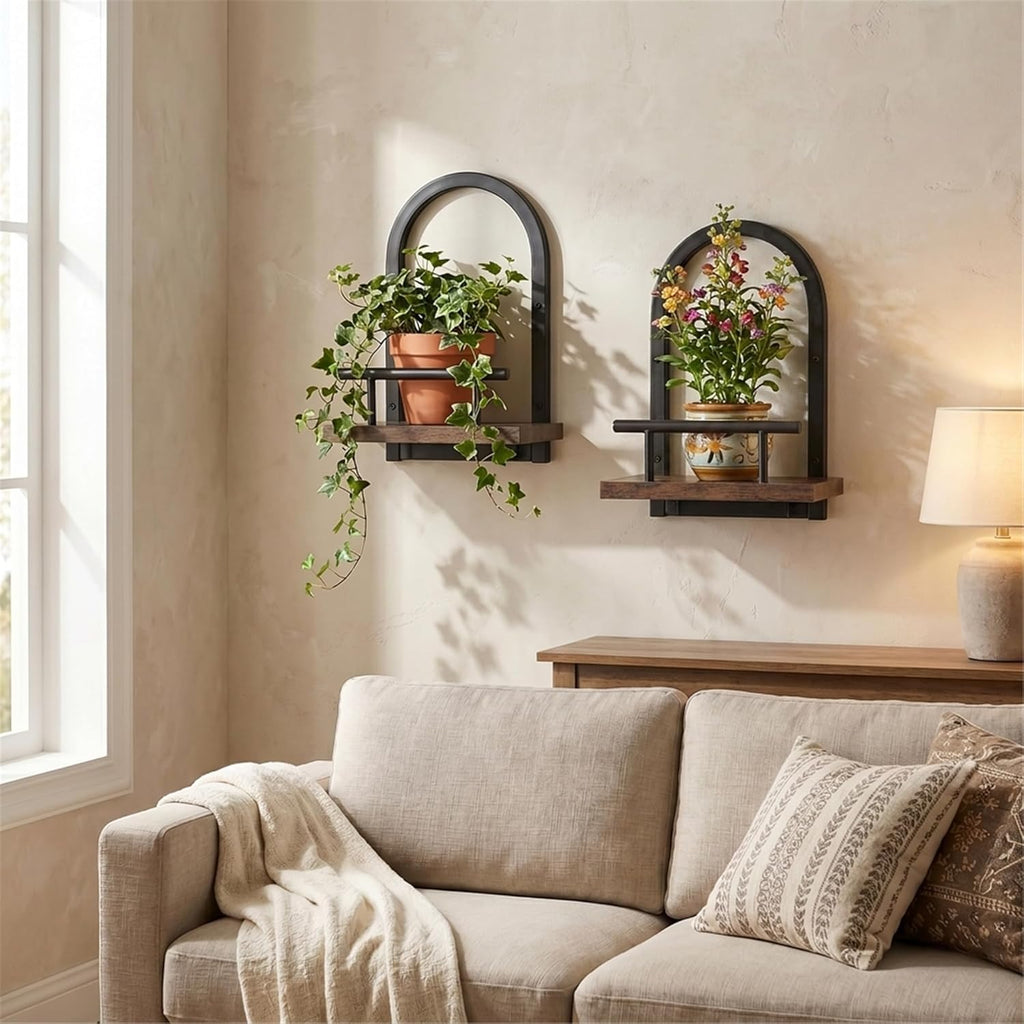 Floating Shelves Set for 3, Wall Plant Holder Shelf, Wall Planters | Wall Planters for Indoor Plants, Hanging Shelves
