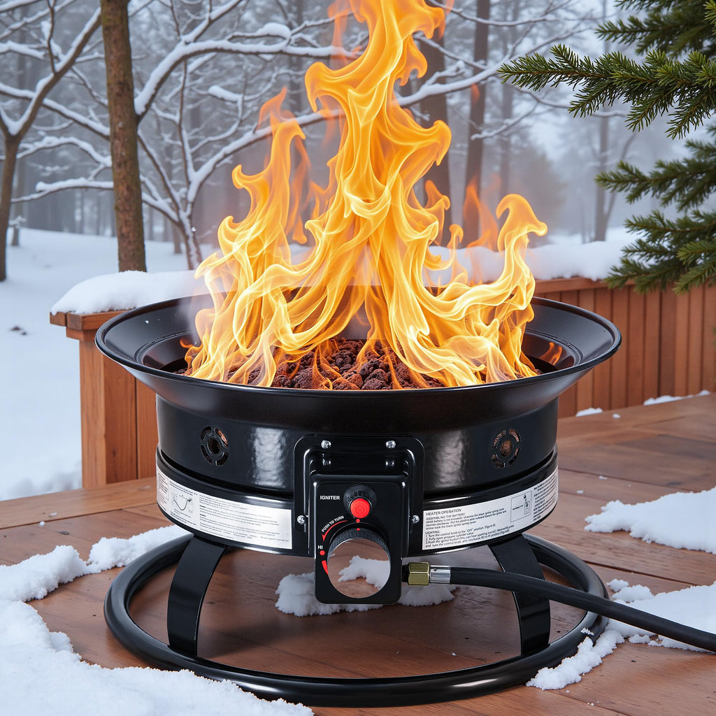 19 Inch Smokeless Propane Fire Pit 53000 BTU Portable