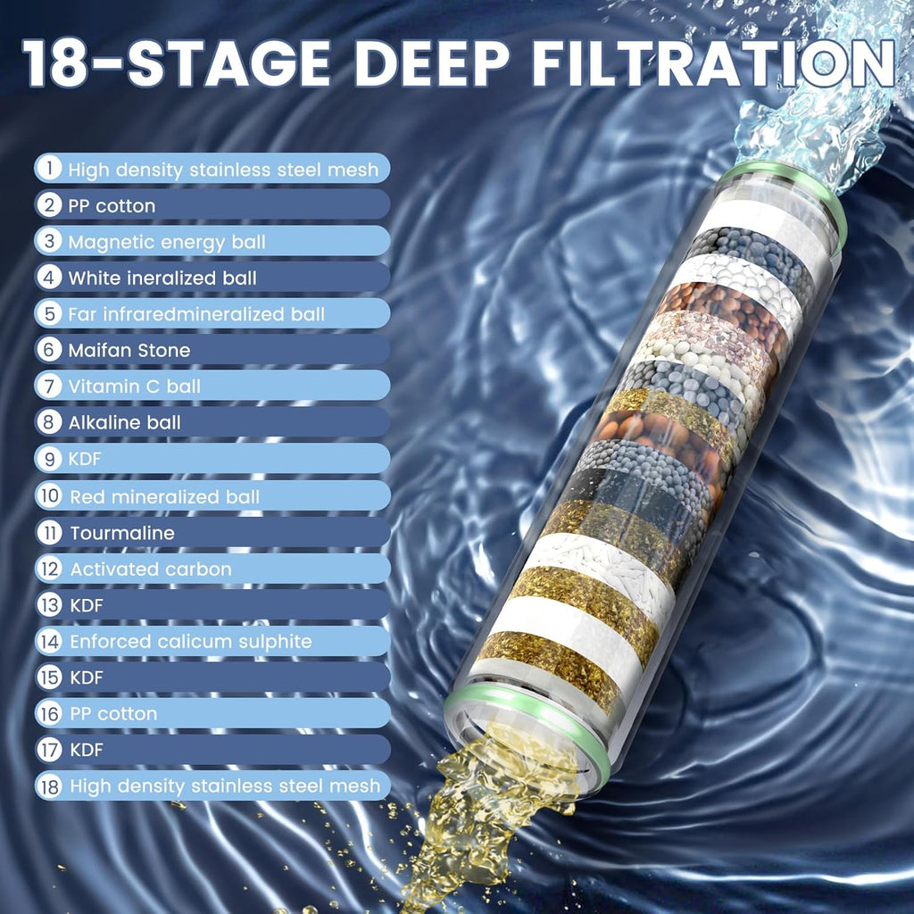 Filtered Shower Head with Handheld, High Pressure 4 Spray Mode Showerhead with Filters