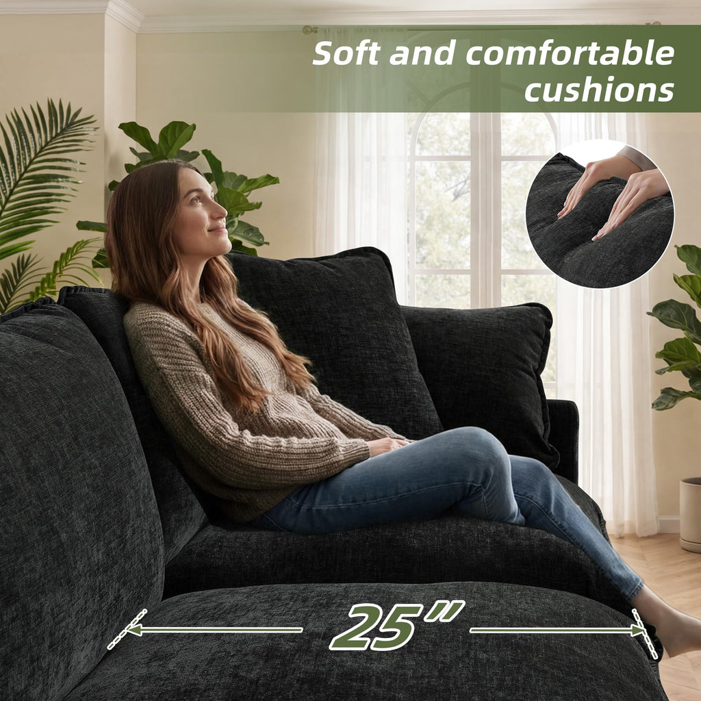 Modular Sectional Sofa with Storage Ottomans, 135" U-Shaped Cloud Couch, Comfy Modern Couches with Pillows &