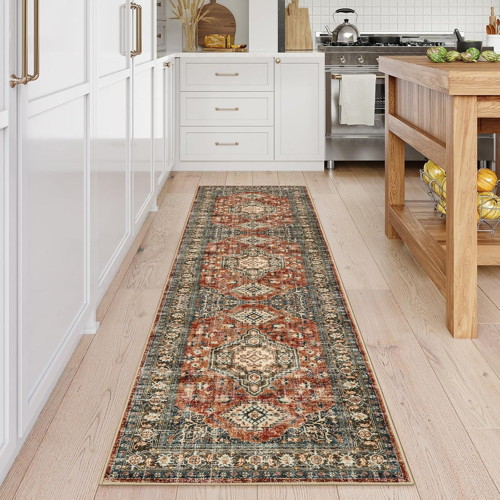 Oriental Hallway Runner Rug Non Slip, 2.5x8 Kitchen Washable Runner