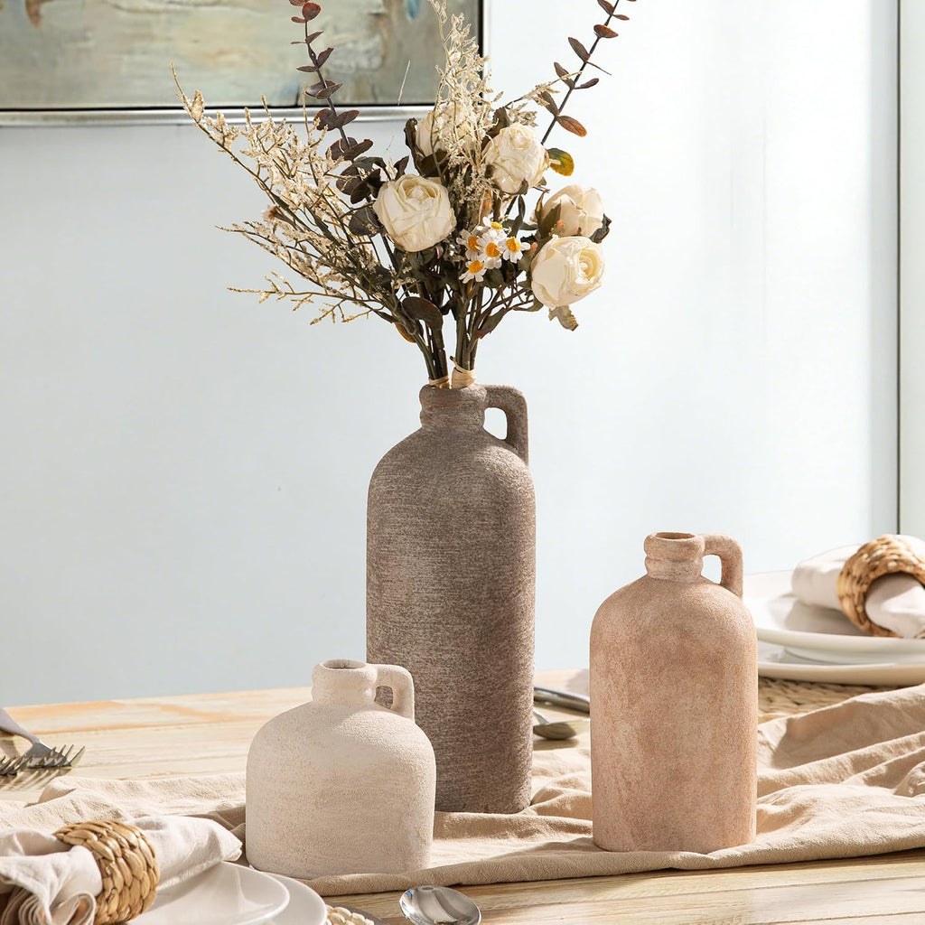 Ceramic Vase Home Table Decor - Flower Vase Set of 3