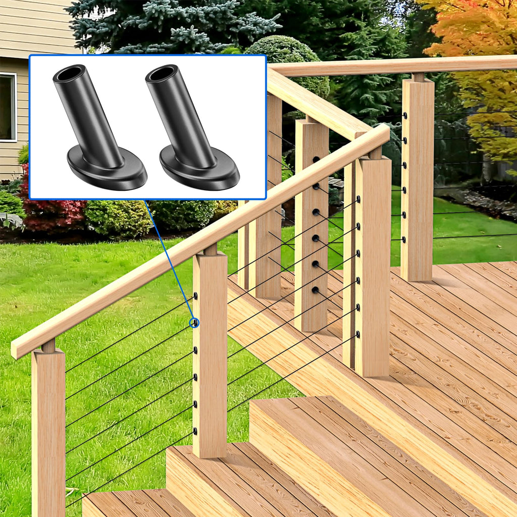 40Pack 25°-35° Black Cable Railing Angle Protector Sleeves