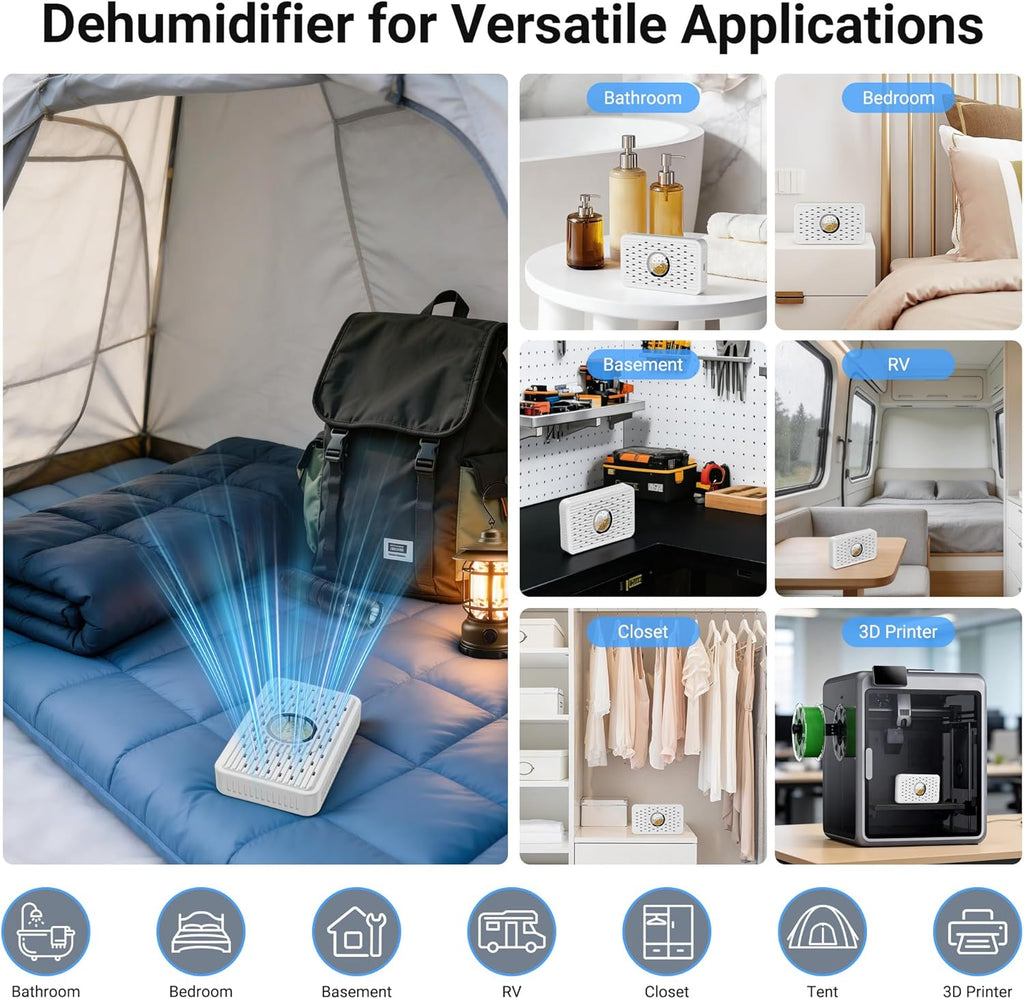 Auto Power-off USB C Rechargeable Gun Safe Dehumidifier Desiccant