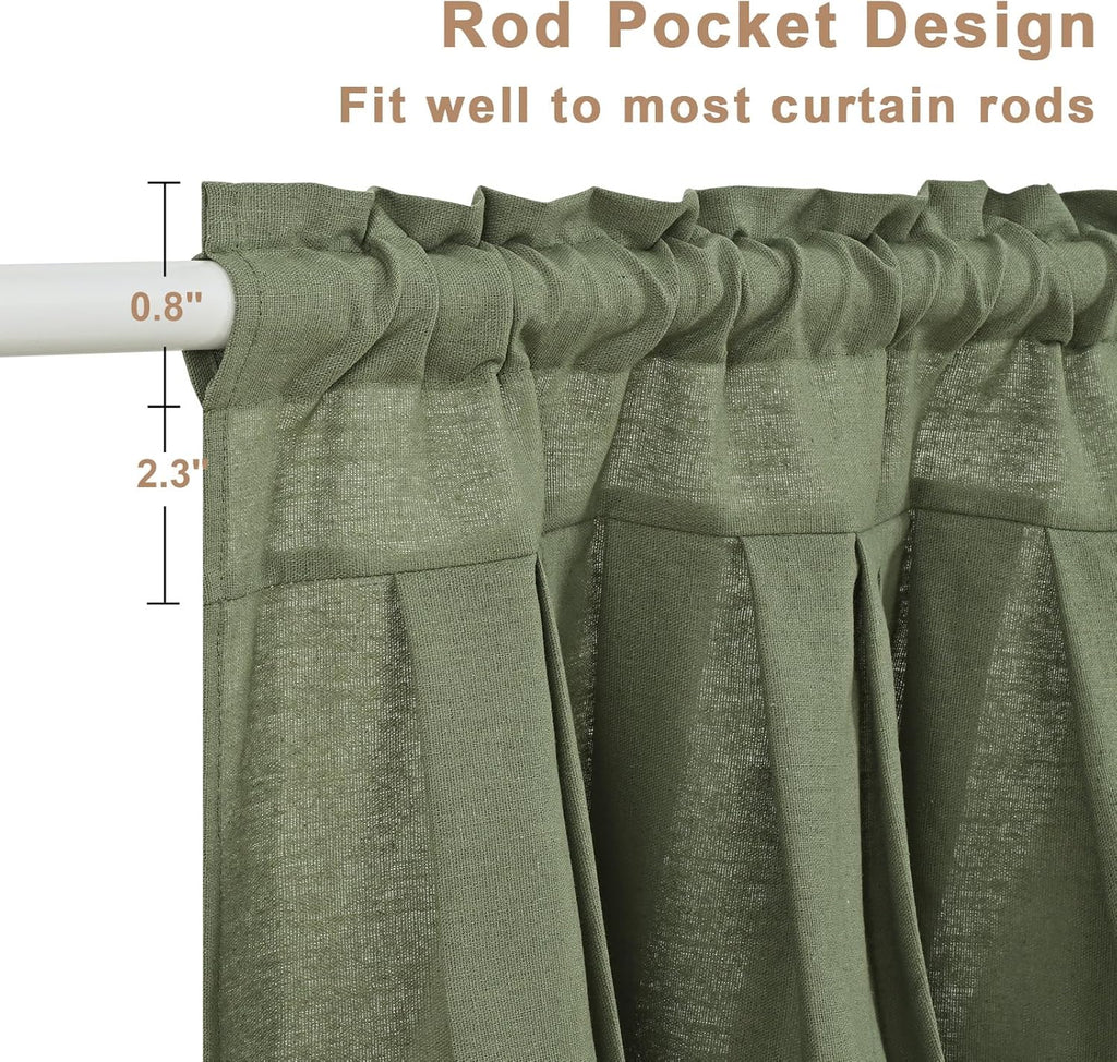 Linen Valances for Windows Farmhouse Ruffle Swag Valance Rustic Country Window Valances Light Filtering Kitchen