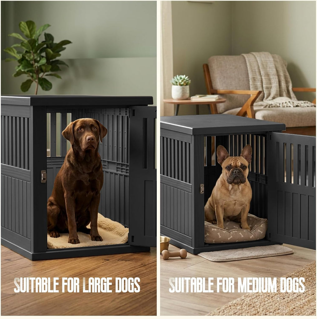 30 INCH Small Dog Crate Furniture Lockable Dog Kennel Indoor Dog Cage Heavy Duty Decorative Plastic Pet Cage End Table