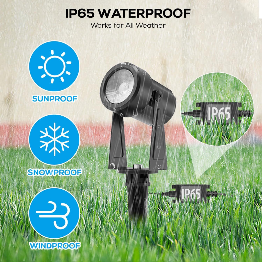 Outdoor Landscape Spotlights, Dusk to Dawn Sensor Control, 16 Pack | IP65 Waterproof, Dimmable, Timable, Extendable