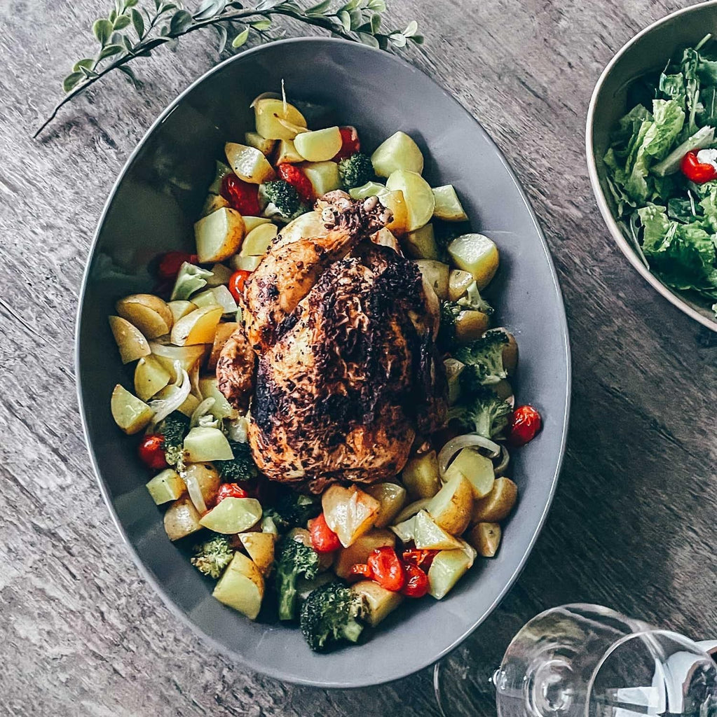 Ceramic Large Serving Bowls- Set of 2 Oval Platters for Entertaining. Modern Kitchen Dishes for Dinner, Fruit, Salad