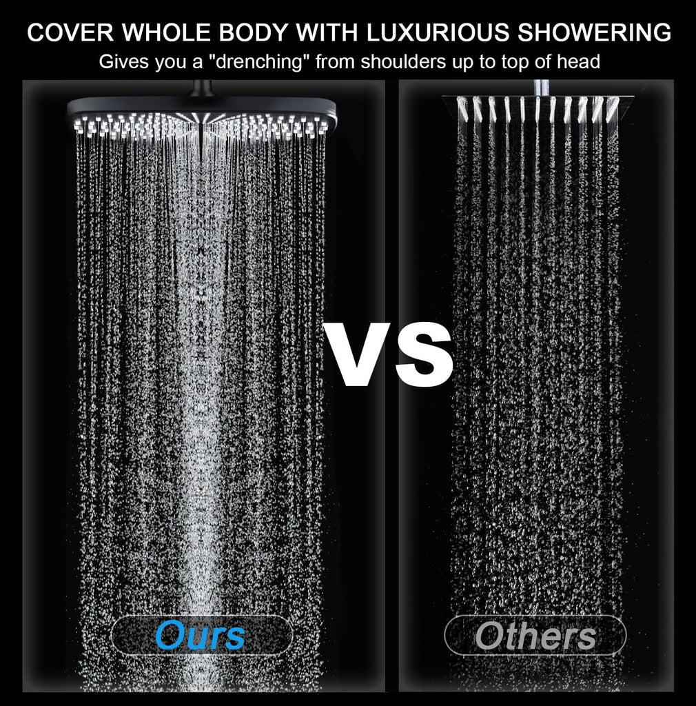 High Pressure Rain Shower Head: Upgrade Shower Heads with Handheld Spray Combo with Fixed Showerhead and 10 Sprays