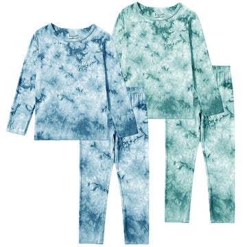 Kids Toddler Bamboo Rayon Pajamas Set Boys Girl Pjs(Blue&Green, )