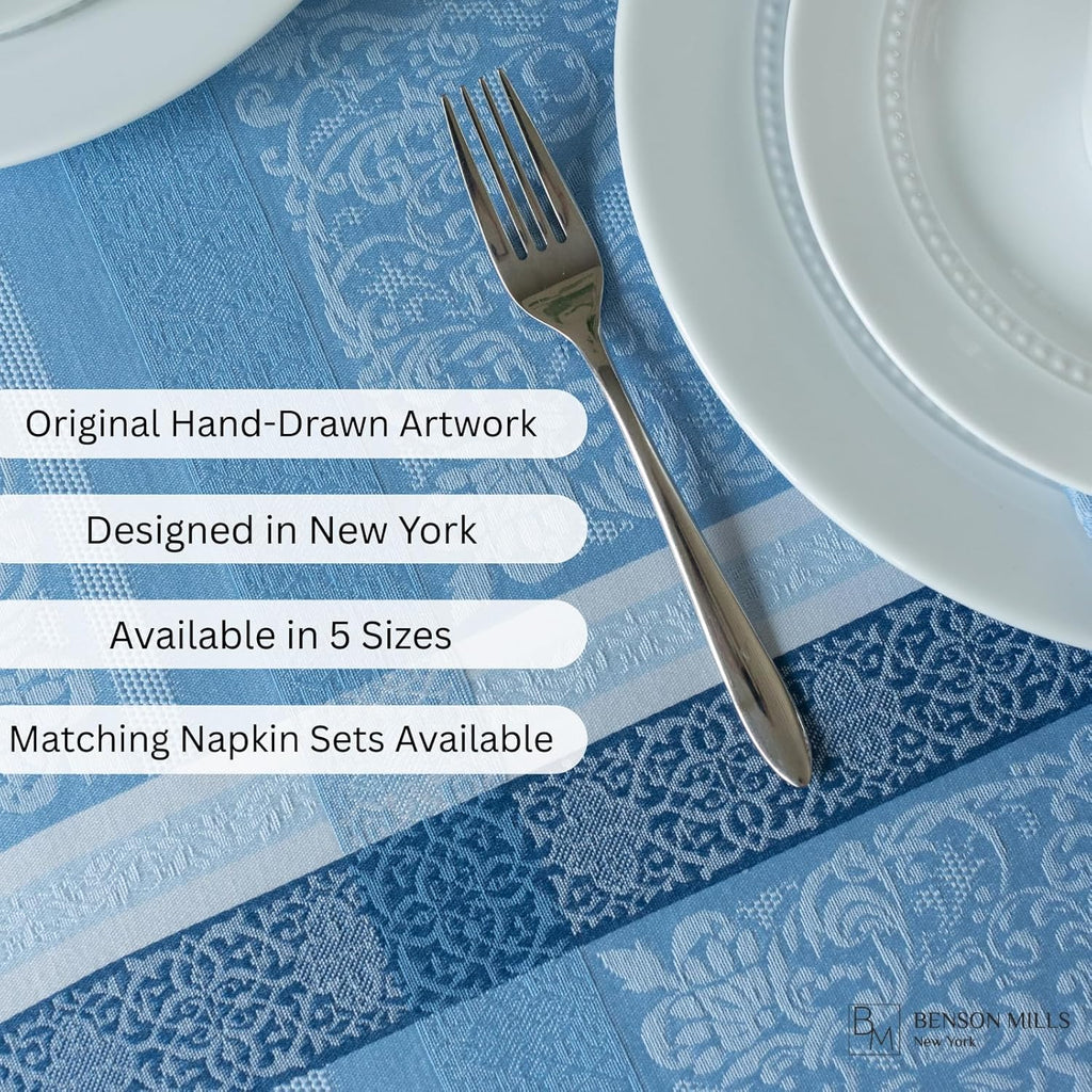 Ravenna Yarn Dyed Jacquard Heavyweight Fabric Table Cloth, Everyday, Parties, Weddings, Holiday, Spr