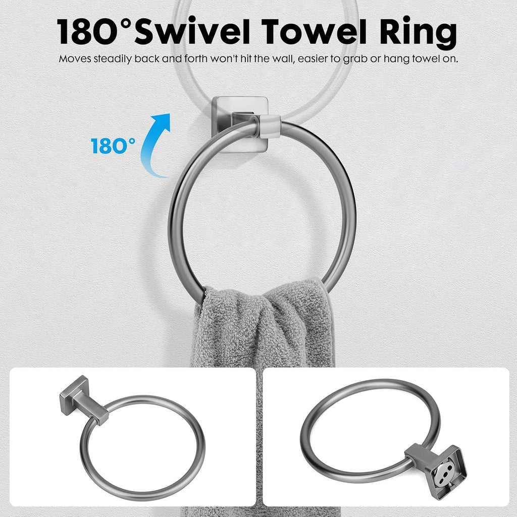 5 Piece Bathroom Hardware Accessories Set Brushed Nickel,24 Inch Towel Bar Set,Towel Rack Set,Bathroom Towel Holder