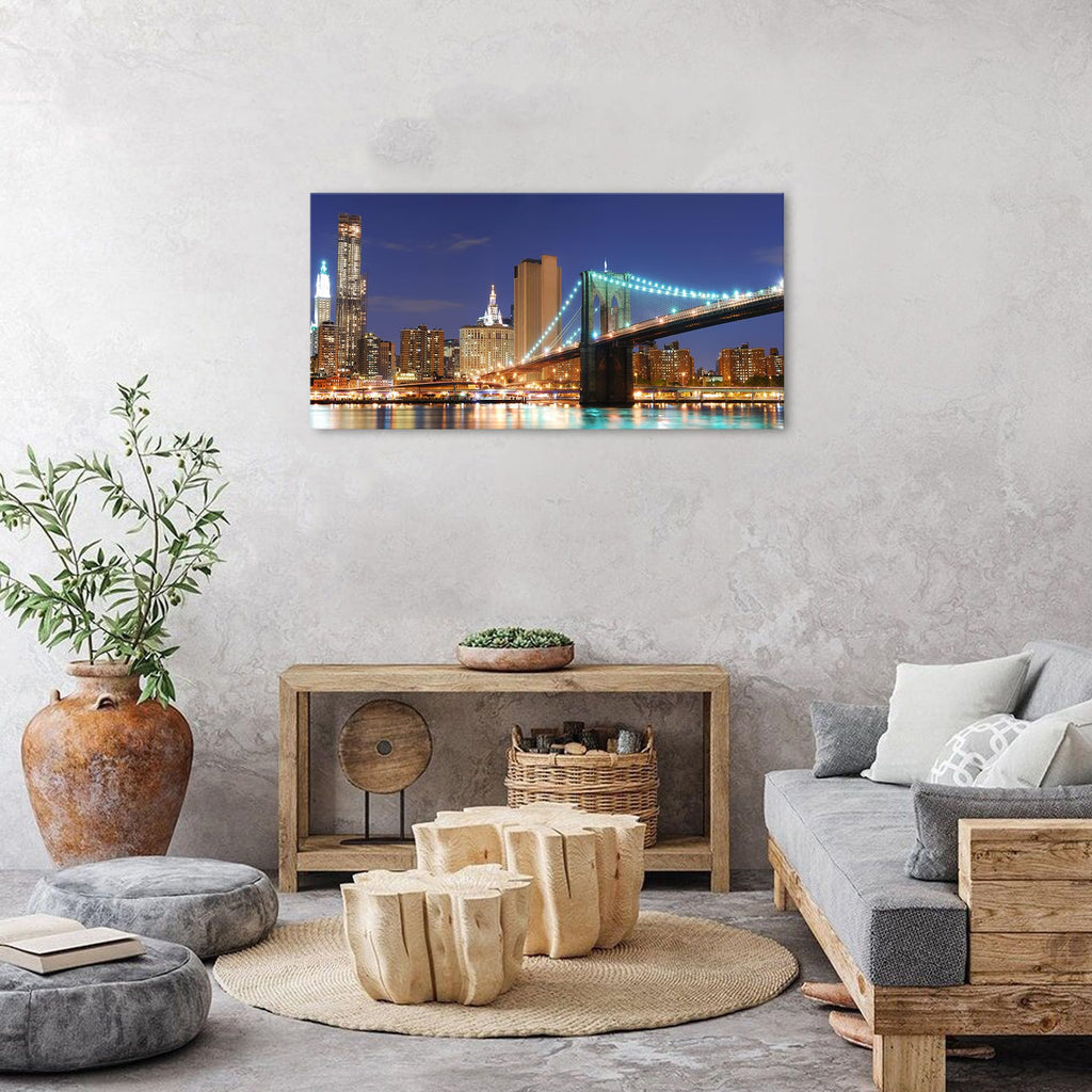 Brooklyn Bridge Wall New York NIght Picture Decor 20x40