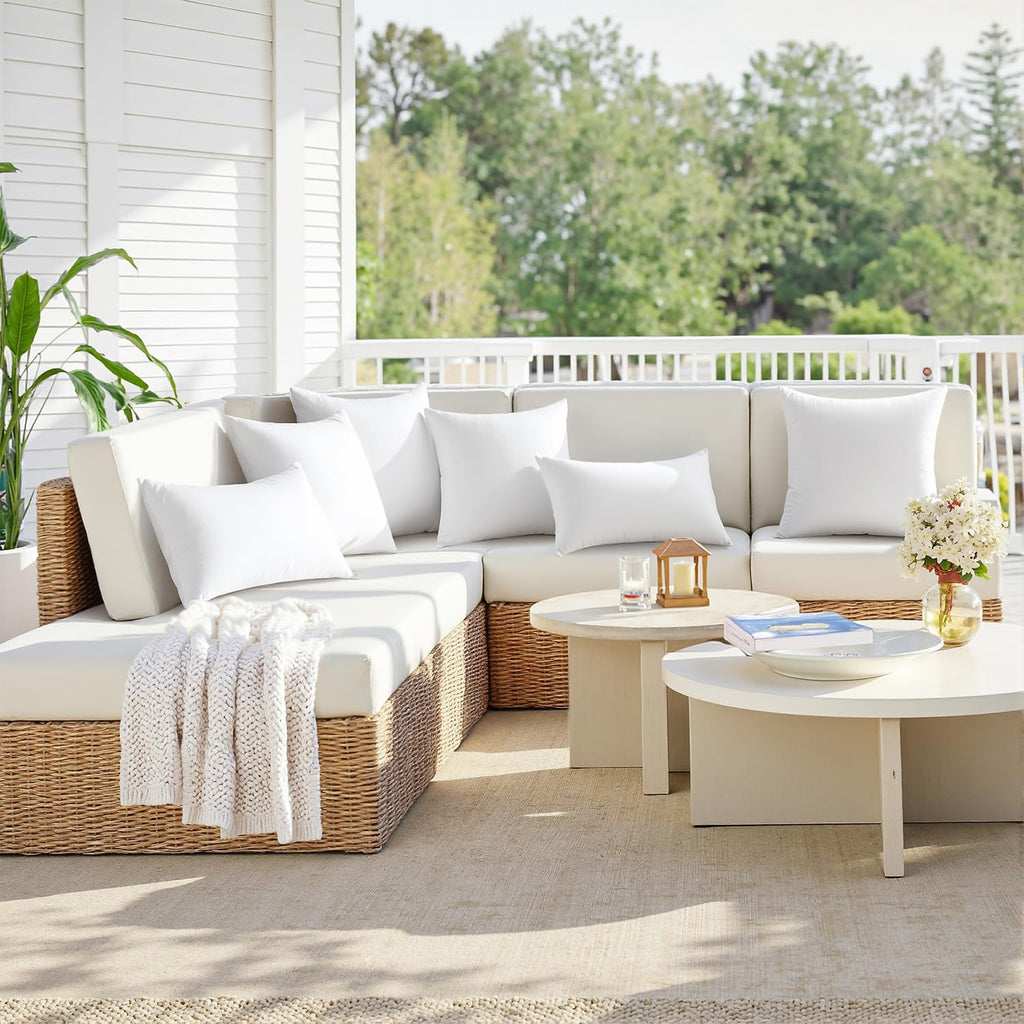 18x18 Outdoor Pillows,Set of 4 Throw Pillows Waterproof,Soft Support Throw Inserts Decorative Water Resistant