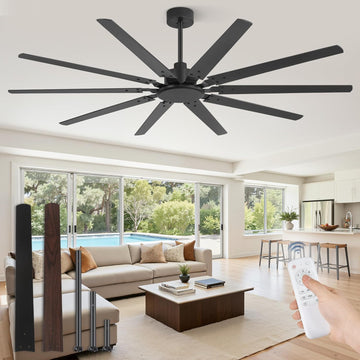 72 Inch Large Ceiling Fan Without Light, Modern Indoor/Outdoor Ceiling Fans No Light with Remote