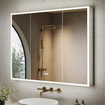 48" x 36" Medicine Cabinet with Lights, 3X Magnification, Anti-Fog Mirrored Cabinet, Bathroom LED Medicine Cabinet