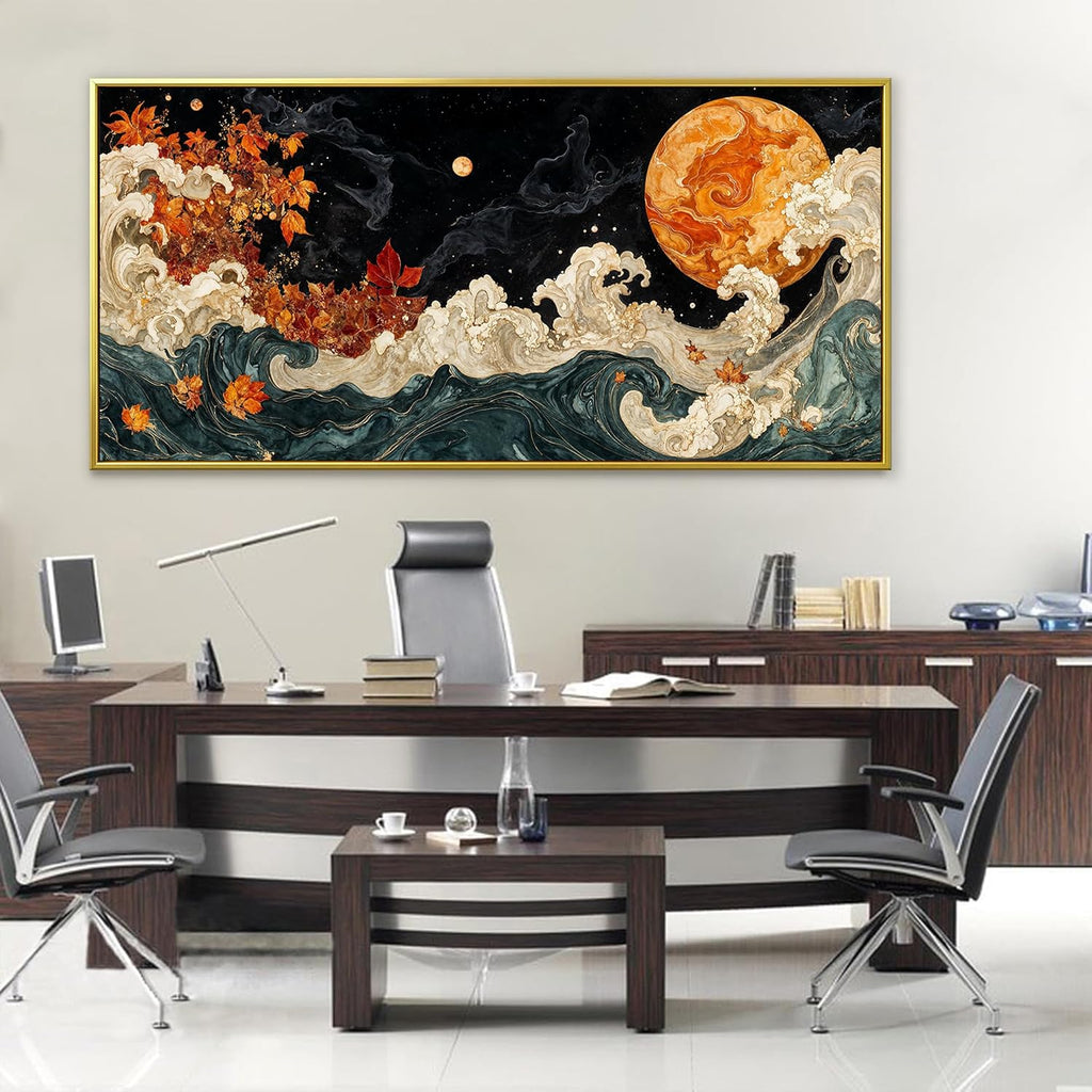 Large Wall Art Gold Framed Wall Art Prints Boho Abstract Colorful Canvas Art Wall Decor Painting Pictures Abstract