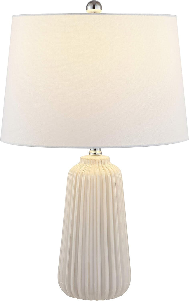 Sawyer Modern Ivory Ceramic 24-inch Bedroom Living Room Home Office Desk Nightstand Table Lamp (LED Bulb Included)