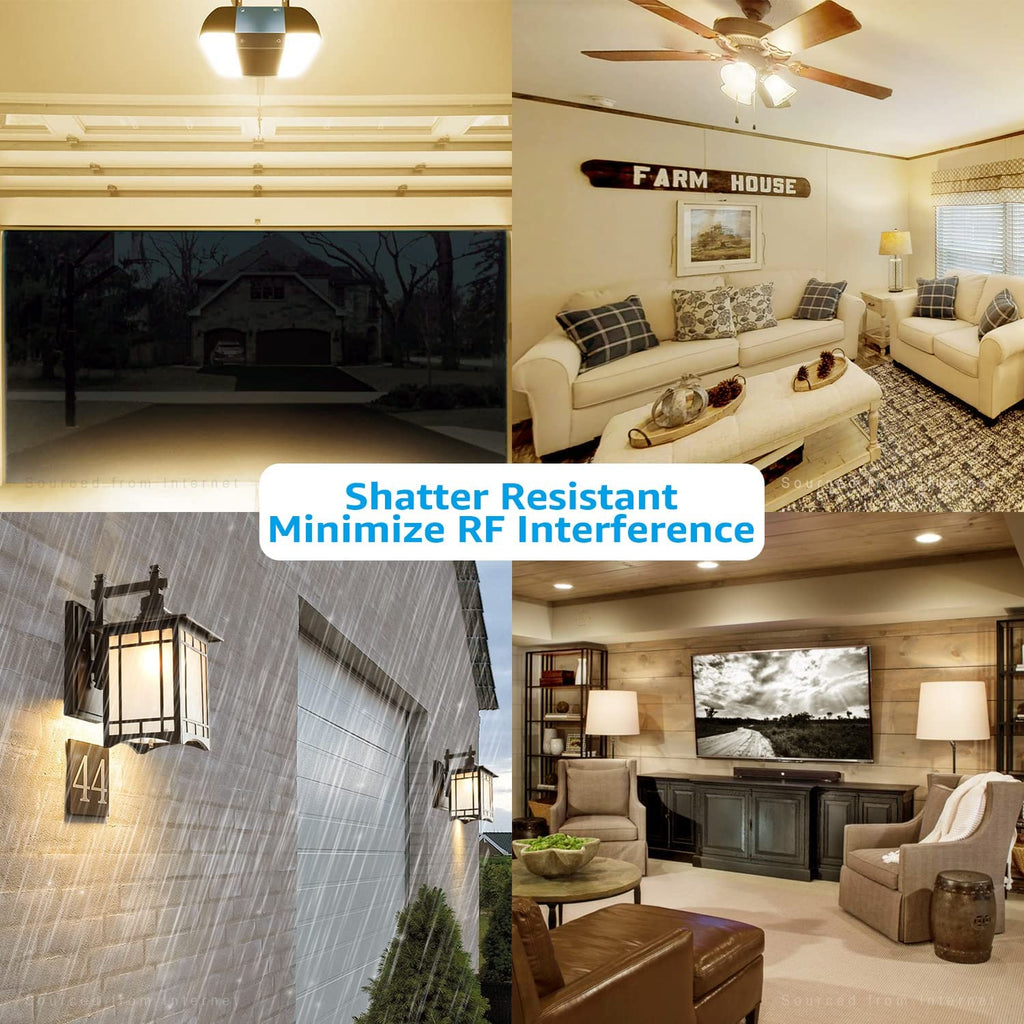 4-Pack Universal Garage Door Opener LED Bulb A19, 3000K