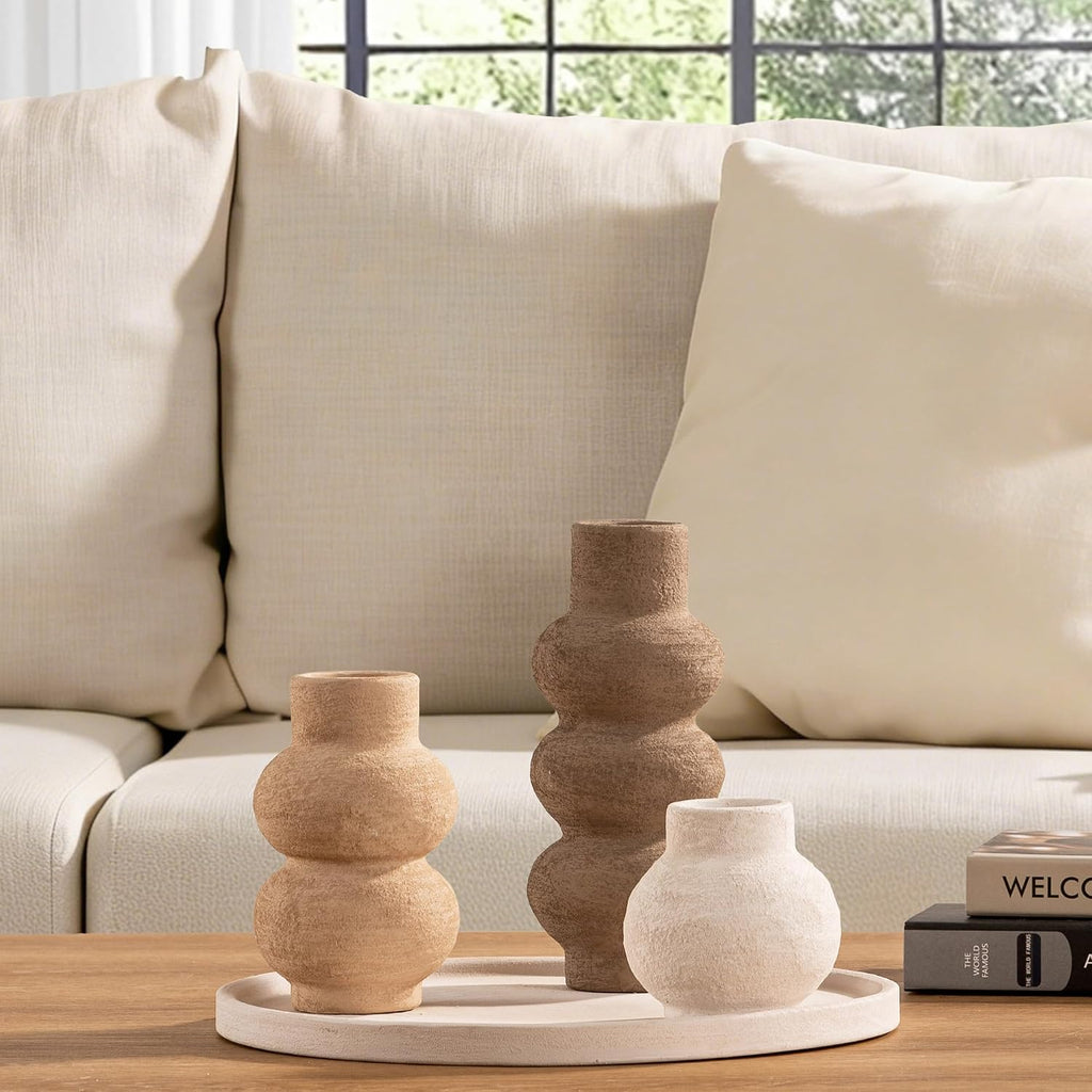 Ceramic Vase Home Table Decor - Flower Vase Set of 3