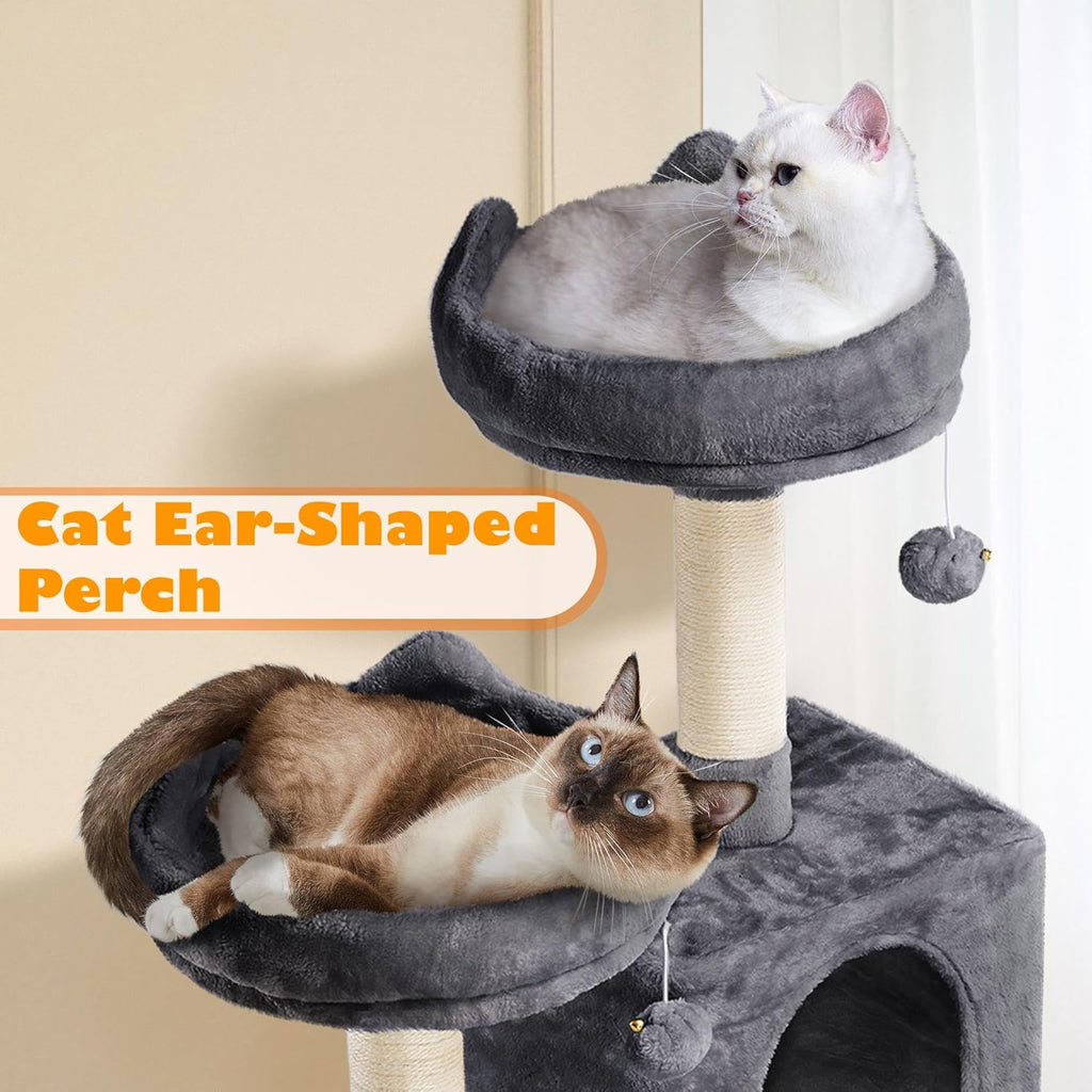 62.5inches Cat Tree Cat Tower Cat Condo with Platform & Hammock