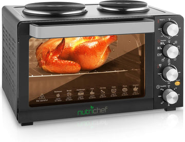 Kitchen 30 Quarts Kitchen Convection Oven - 1400 Watt Countertop, Rotisserie Roaster Grill, Top Rack