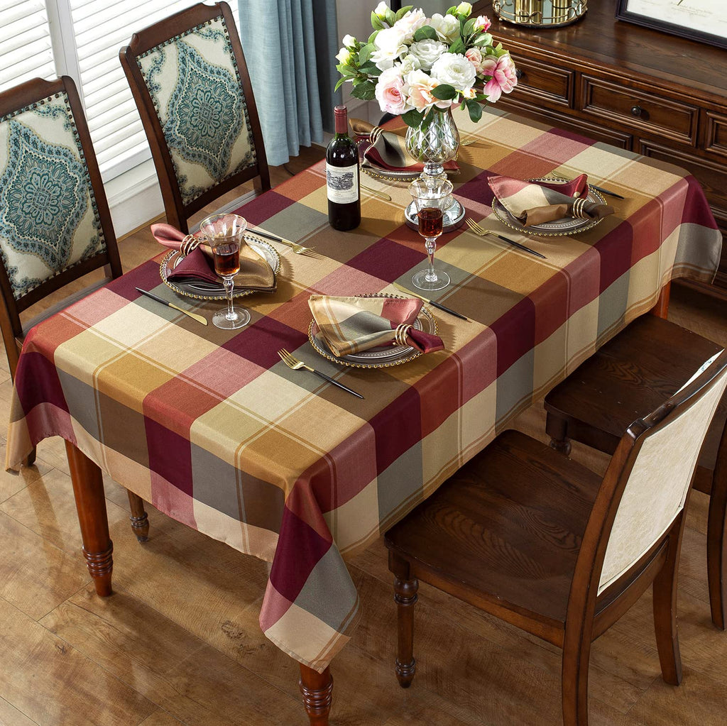 Rectangle Tablecloth 60 x 84 Inch, Red, Checkered Table Cloths