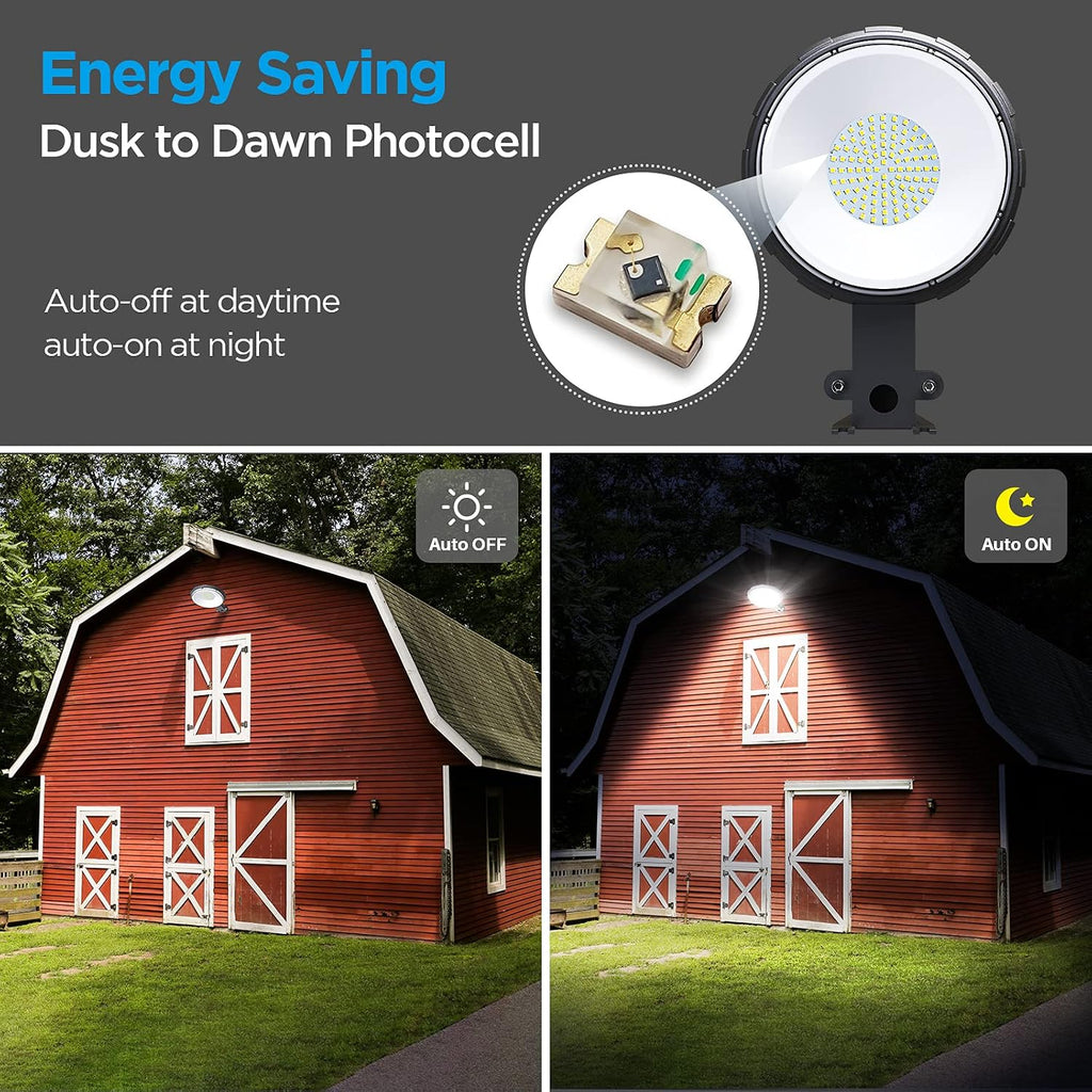 10000LM 5000K LED Barn Light Dusk to Dawn Outdoor Lighting, 1 Pc | 80W 120V Hardwire, IP65 Waterproof, Aluminum