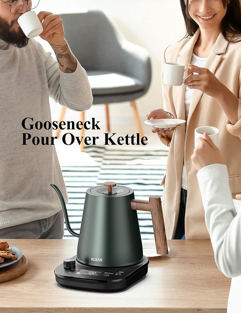 Gooseneck Electric Kettle with Temperature Control - 0.8L Automatic Shut Off Tea & Coffee Kettle, Hot Water Boiler