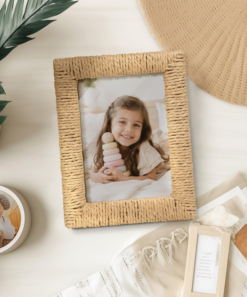 Boho 5x7 Picture Frame Rattan Photo Frame