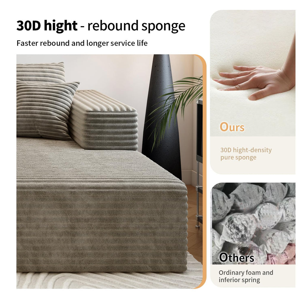 168.5" Modular Sectional Sofa, Oversized U-Shaped Minimalist Couches with 3 Middle Seats Chaise, Modern Deep Seat