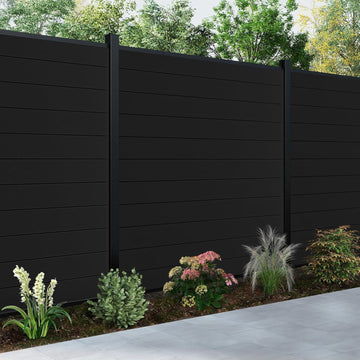 Aluminum Privacy Fence Panels for Outside, 6ft(W) x 7.6ft(H) Decorative Fence with 2 In-ground Posts, Wind Resistant
