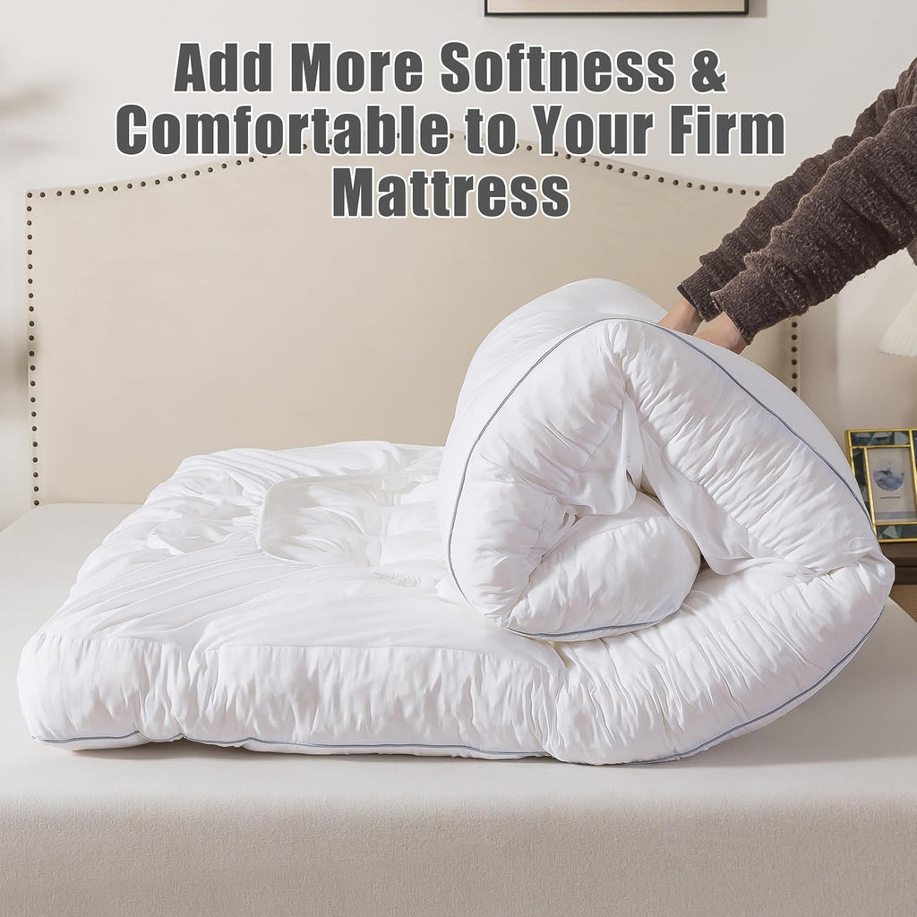 5 Inch Memory Foam Mattress Topper with Deep Pocket, Queen | Extra Thick 2000 GSM Pillow Top, Soft Bed Topper for