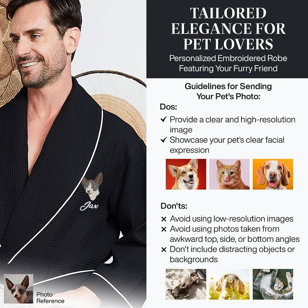 Custom Monogram Robes for Men - Personalized Embroidered Bathrobe with Custom Names
